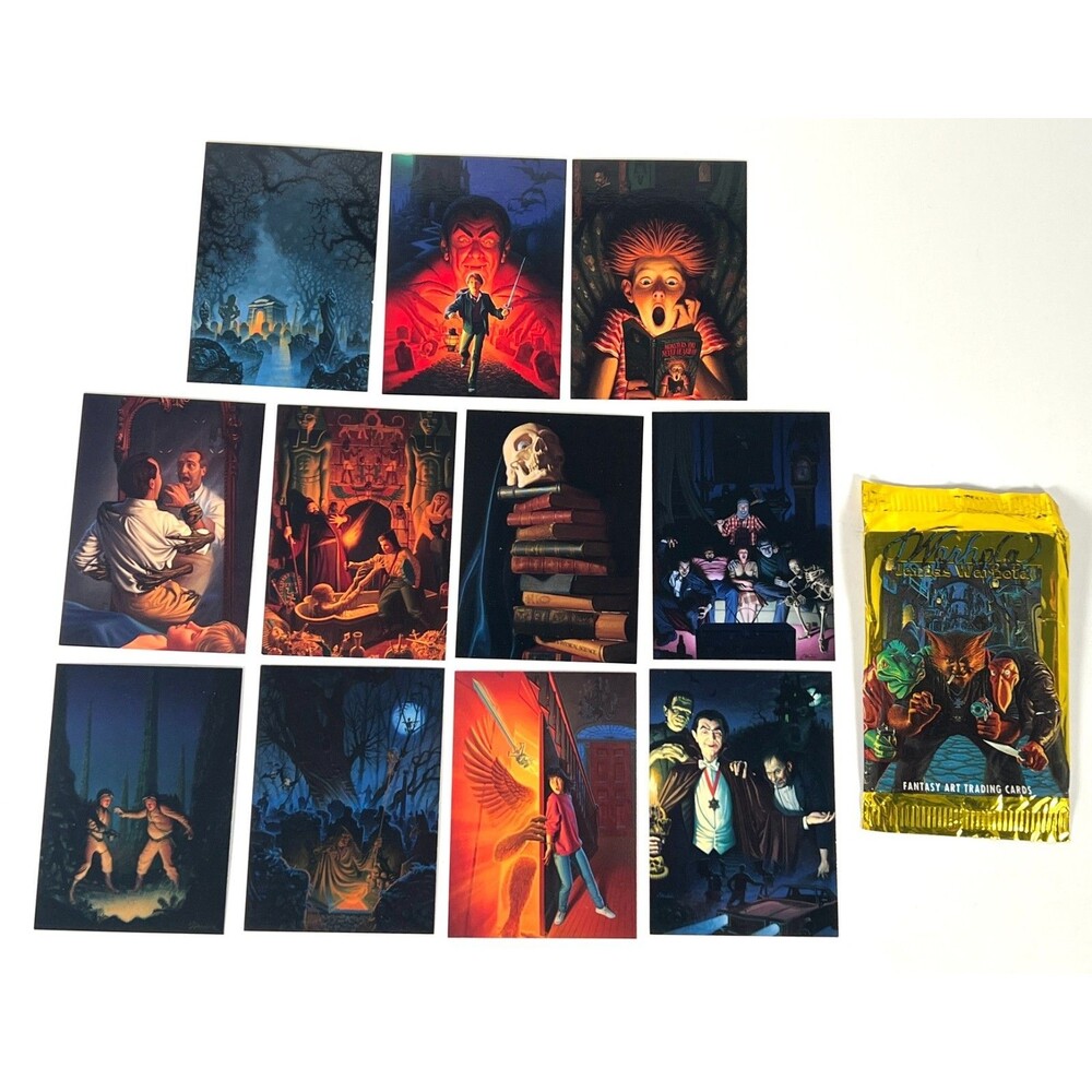 Vtg 1995 James Warhola Horror Art Card Lot of 11 W/ original Empty Booster Pack